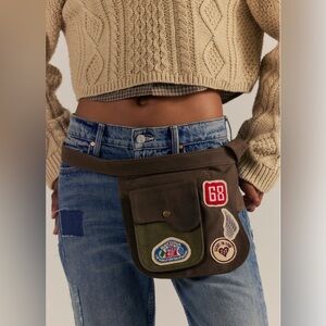 NWT Free People Harvest Patch Pocket Belt size M/L